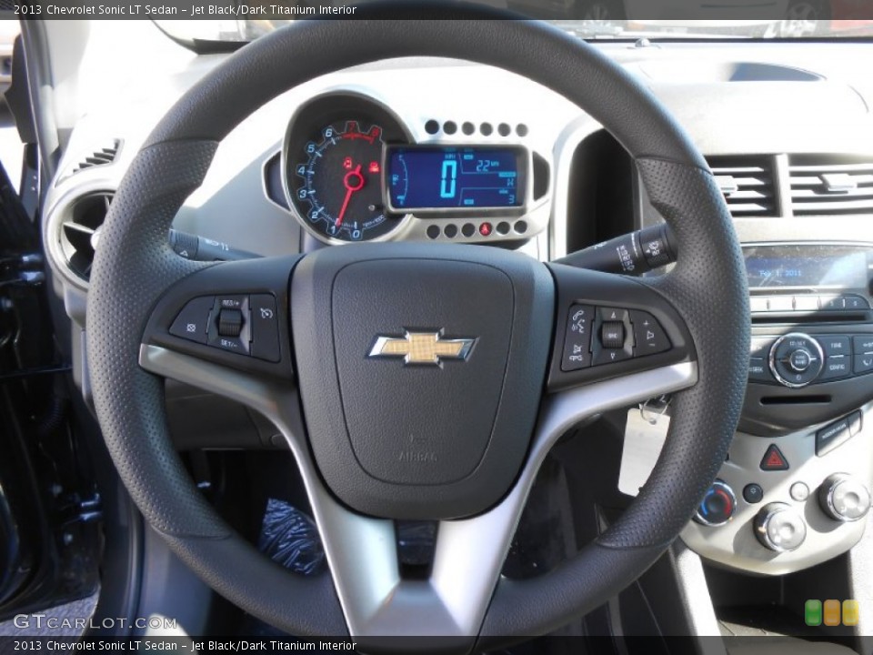 Jet Black/Dark Titanium Interior Steering Wheel for the 2013 Chevrolet Sonic LT Sedan #77928250