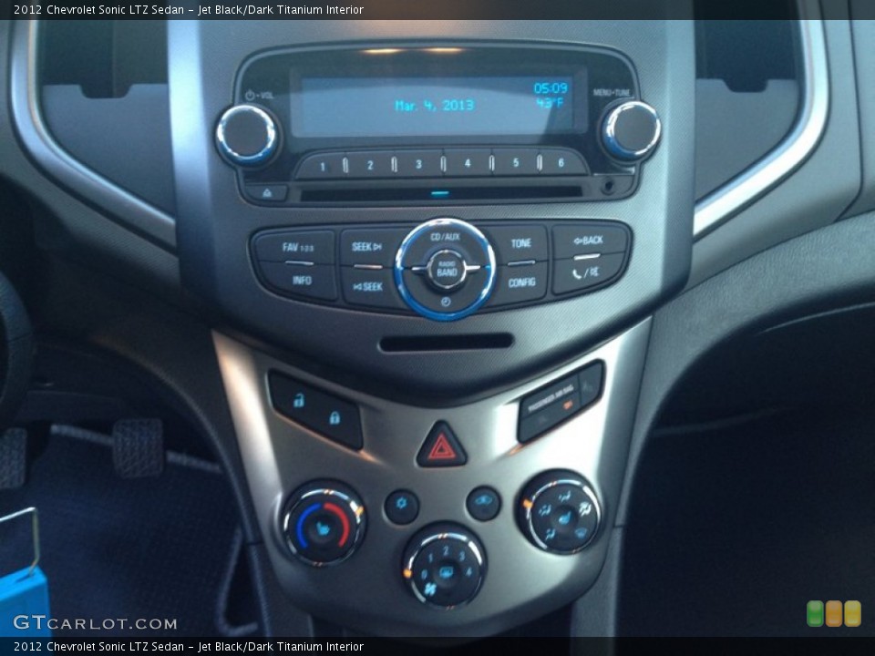 Jet Black/Dark Titanium Interior Controls for the 2012 Chevrolet Sonic LTZ Sedan #77929759
