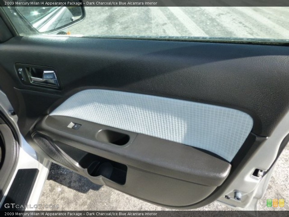 Dark Charcoal/Ice Blue Alcantara Interior Door Panel for the 2009 Mercury Milan I4 Appearance Package #77930490