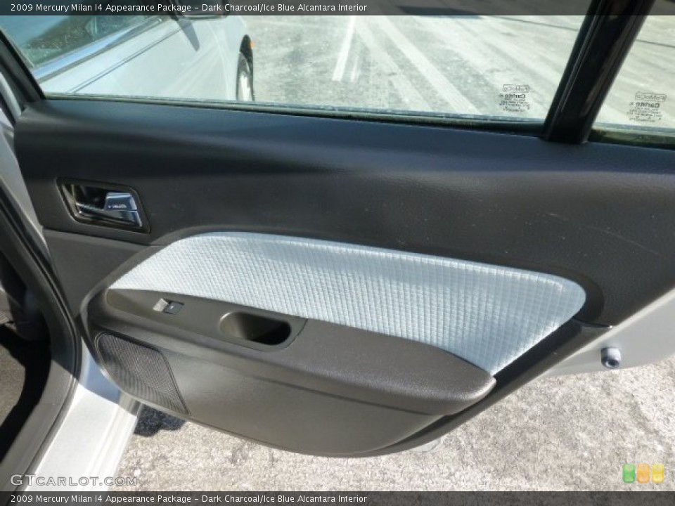 Dark Charcoal/Ice Blue Alcantara Interior Door Panel for the 2009 Mercury Milan I4 Appearance Package #77930531