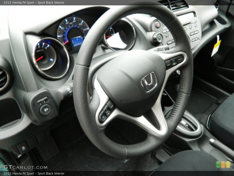 Sport Black Interior Steering Wheel for the 2013 Honda Fit Sport #77931184