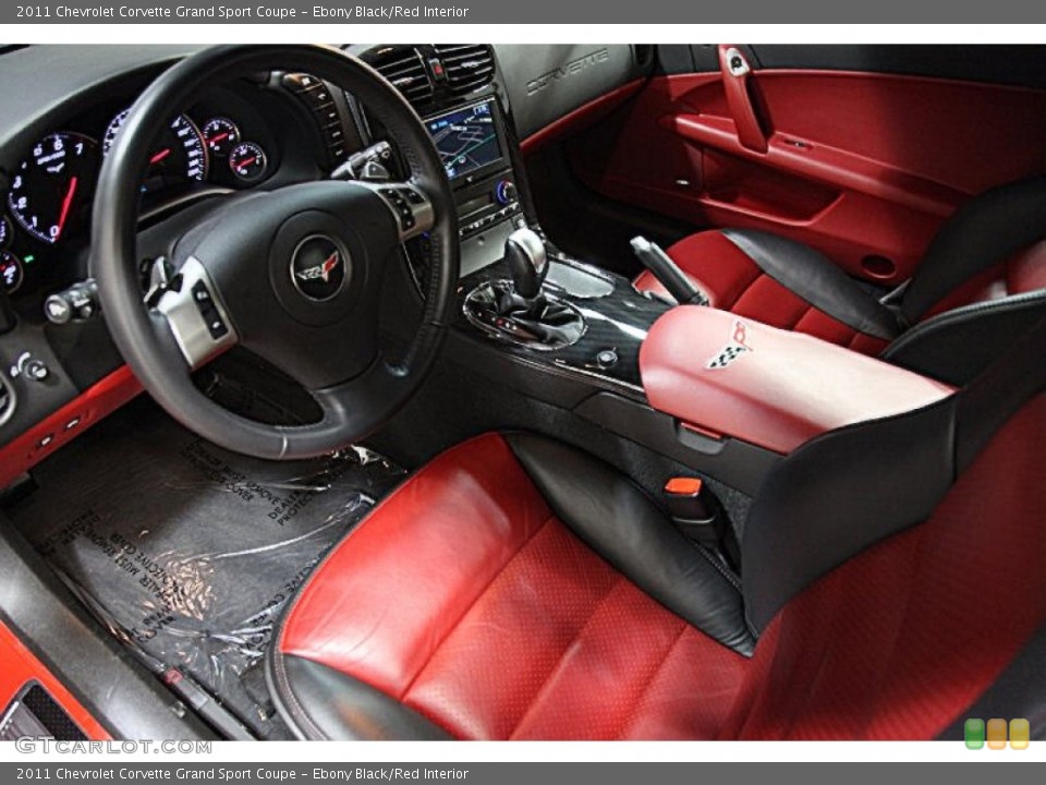 Ebony Black/Red 2011 Chevrolet Corvette Interiors