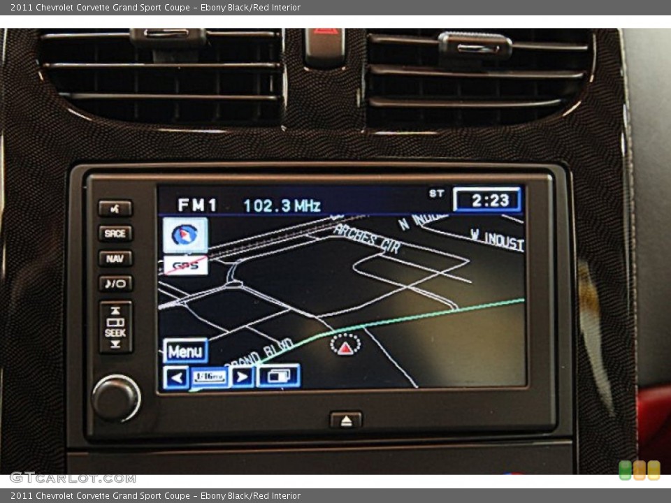 Ebony Black/Red Interior Navigation for the 2011 Chevrolet Corvette Grand Sport Coupe #77932512