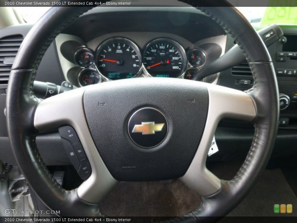 Ebony Interior Steering Wheel for the 2010 Chevrolet Silverado 1500 LT Extended Cab 4x4 #77934237