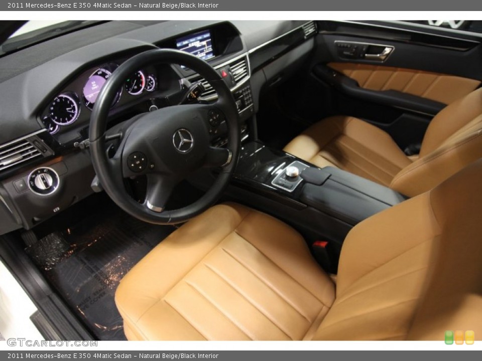 Natural Beige/Black Interior Photo for the 2011 Mercedes-Benz E 350 4Matic Sedan #77934312