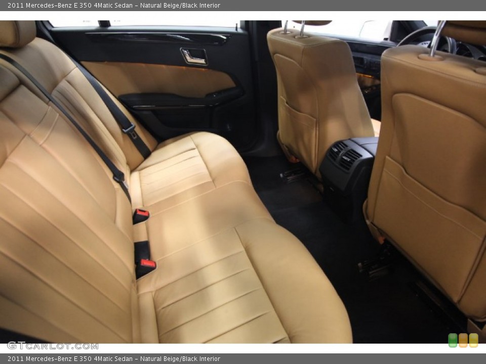 Natural Beige/Black Interior Rear Seat for the 2011 Mercedes-Benz E 350 4Matic Sedan #77934381