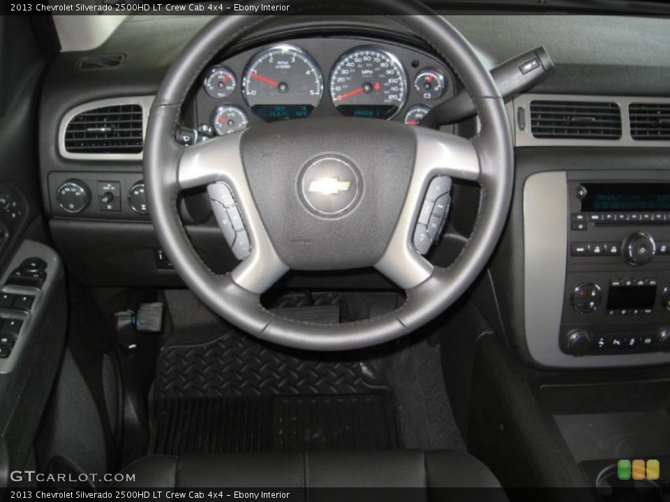 Ebony Interior Steering Wheel for the 2013 Chevrolet Silverado 2500HD LT Crew Cab 4x4 #77934962