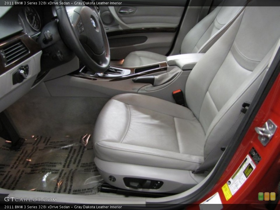 Gray Dakota Leather Interior Front Seat for the 2011 BMW 3 Series 328i xDrive Sedan #77936229