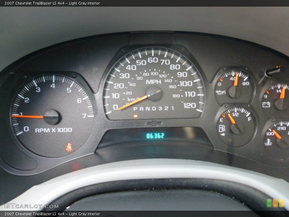 Light Gray Interior Gauges for the 2007 Chevrolet TrailBlazer LS 4x4 #77936265