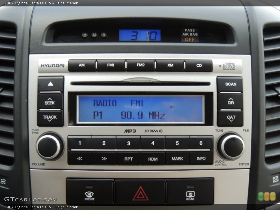 Beige Interior Audio System for the 2007 Hyundai Santa Fe GLS #77936634