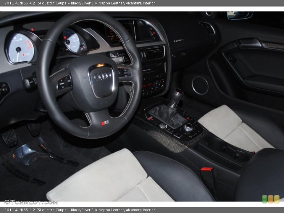 Black/Silver Silk Nappa Leather/Alcantara Interior Prime Interior for the 2011 Audi S5 4.2 FSI quattro Coupe #77939385