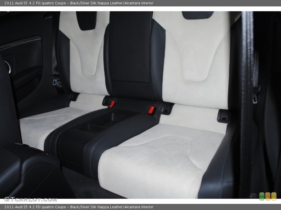 Black/Silver Silk Nappa Leather/Alcantara Interior Rear Seat for the 2011 Audi S5 4.2 FSI quattro Coupe #77939418