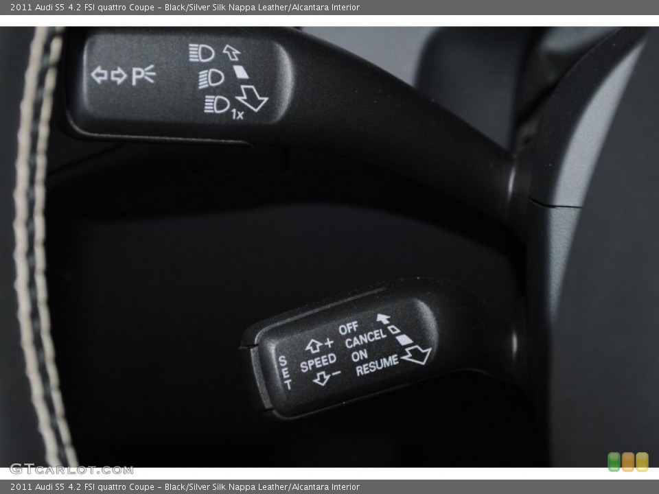 Black/Silver Silk Nappa Leather/Alcantara Interior Controls for the 2011 Audi S5 4.2 FSI quattro Coupe #77939943