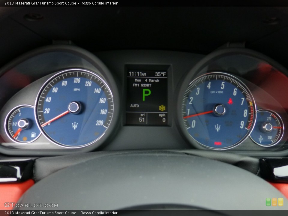 Rosso Corallo Interior Gauges for the 2013 Maserati GranTurismo Sport Coupe #77940141