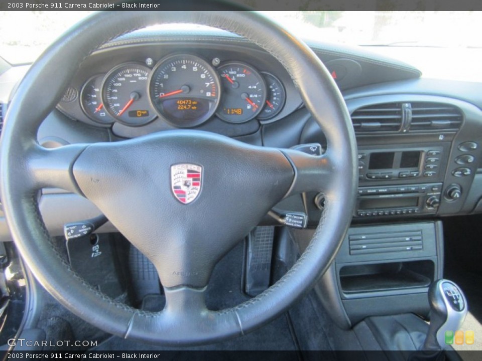 Black Interior Steering Wheel for the 2003 Porsche 911 Carrera Cabriolet #77943047