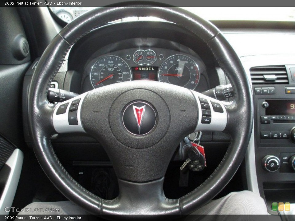 Ebony Interior Steering Wheel for the 2009 Pontiac Torrent AWD #77944061