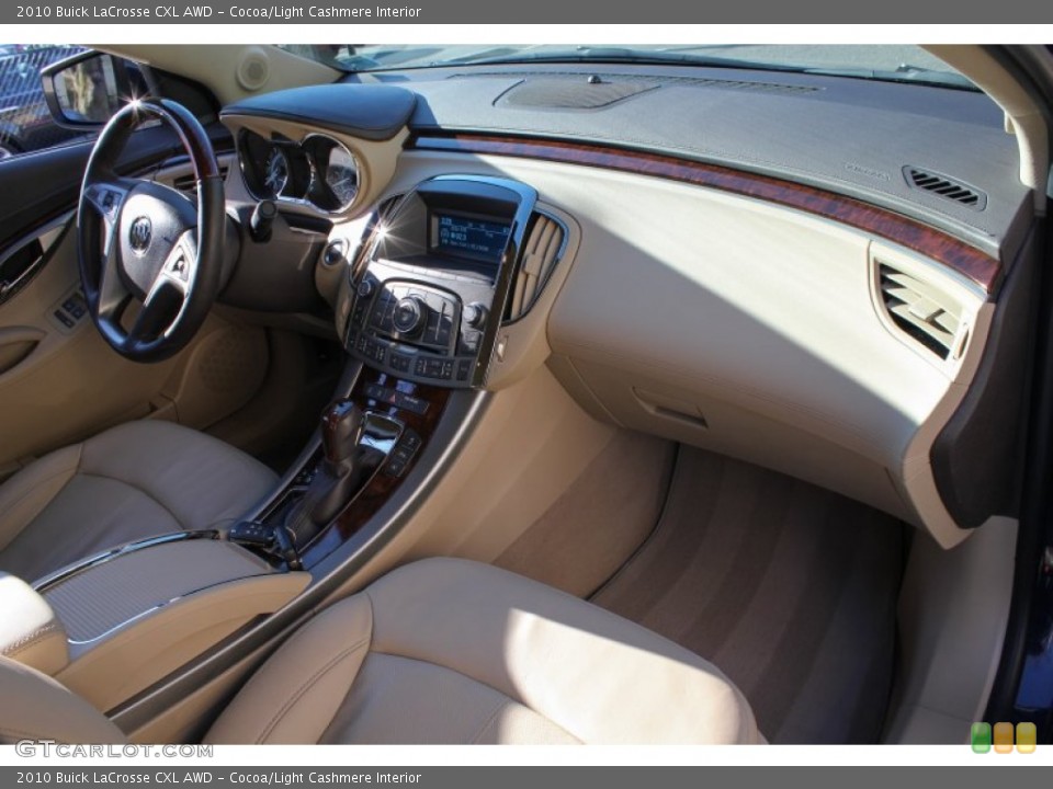 Cocoa/Light Cashmere Interior Dashboard for the 2010 Buick LaCrosse CXL AWD #77947073