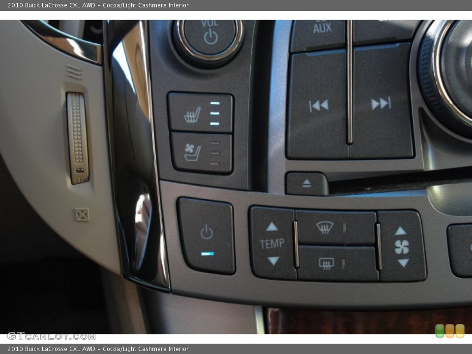 Cocoa/Light Cashmere Interior Controls for the 2010 Buick LaCrosse CXL AWD #77947293
