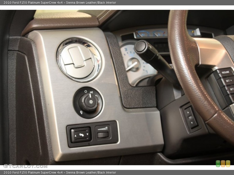 Sienna Brown Leather/Black Interior Controls for the 2010 Ford F150 Platinum SuperCrew 4x4 #77947812