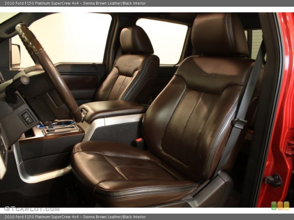 Sienna Brown Leather/Black Interior Front Seat for the 2010 Ford F150 Platinum SuperCrew 4x4 #77947874