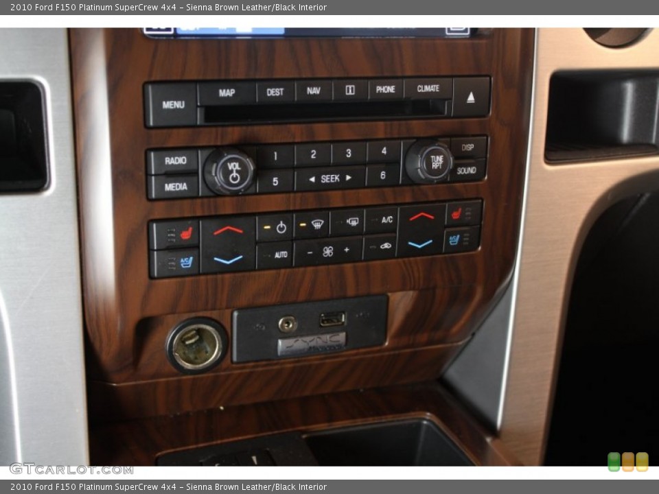 Sienna Brown Leather/Black Interior Controls for the 2010 Ford F150 Platinum SuperCrew 4x4 #77947997