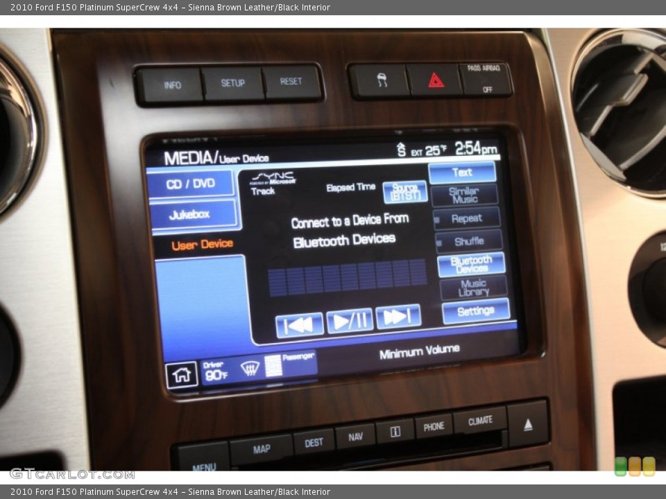 Sienna Brown Leather/Black Interior Controls for the 2010 Ford F150 Platinum SuperCrew 4x4 #77948039