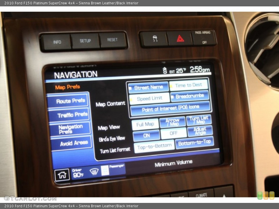 Sienna Brown Leather/Black Interior Navigation for the 2010 Ford F150 Platinum SuperCrew 4x4 #77948165