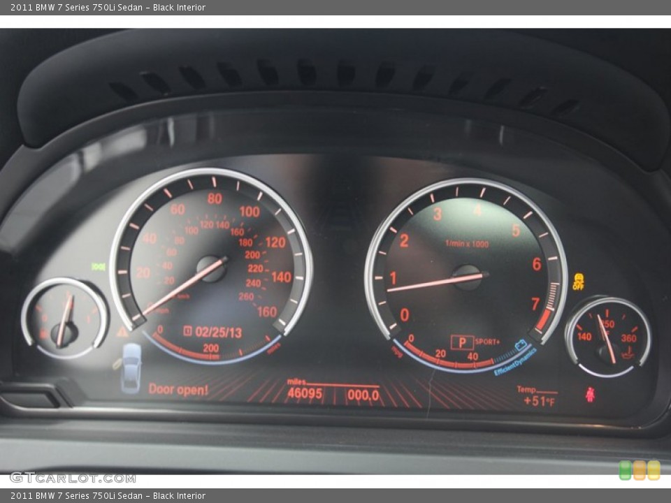 Black Interior Gauges for the 2011 BMW 7 Series 750Li Sedan #77952339