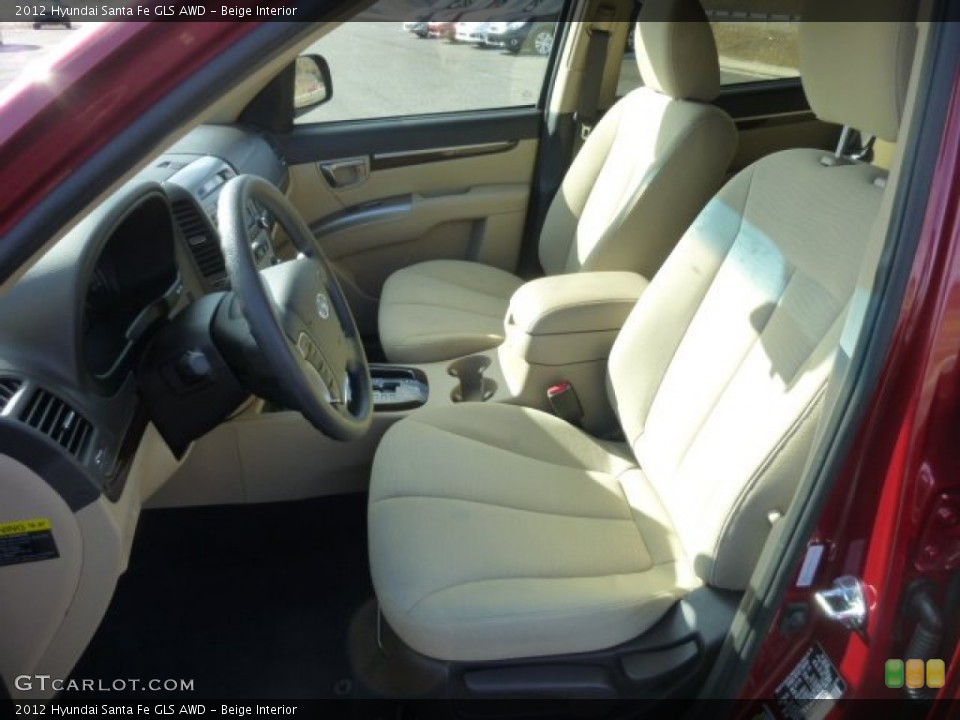Beige Interior Front Seat for the 2012 Hyundai Santa Fe GLS AWD #77952679