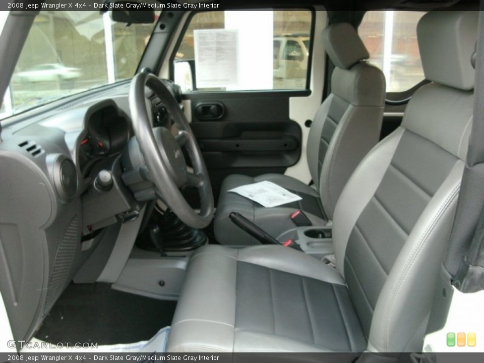 Dark Slate Gray/Medium Slate Gray Interior Front Seat for the 2008 Jeep Wrangler X 4x4 #77952999