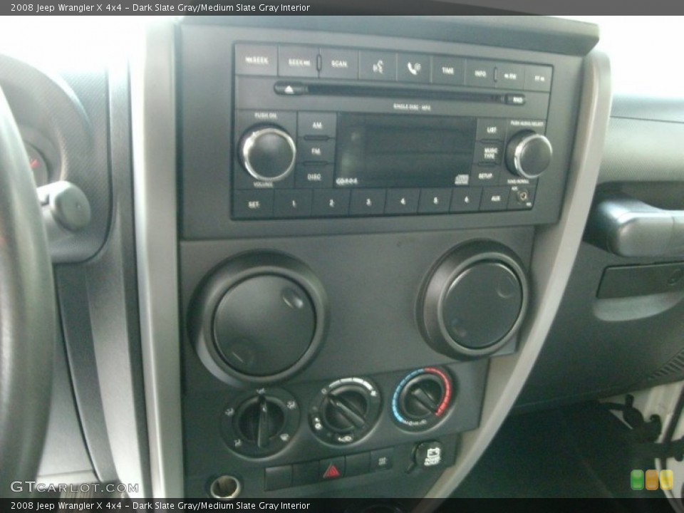 Dark Slate Gray/Medium Slate Gray Interior Controls for the 2008 Jeep Wrangler X 4x4 #77953059