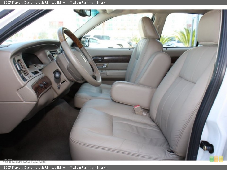 Medium Parchment Interior Front Seat for the 2005 Mercury Grand Marquis Ultimate Edition #77954748