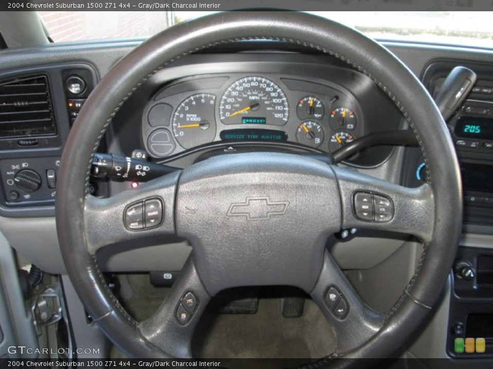 Gray/Dark Charcoal Interior Steering Wheel for the 2004 Chevrolet Suburban 1500 Z71 4x4 #77955651