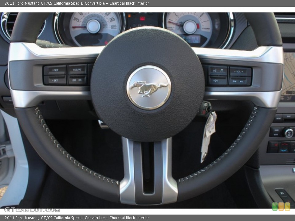 Charcoal Black Interior Steering Wheel for the 2011 Ford Mustang GT/CS California Special Convertible #77958651