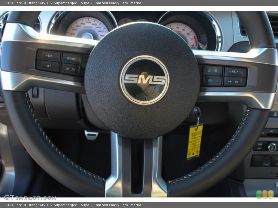 Charcoal Black/Black Interior Steering Wheel for the 2011 Ford Mustang SMS 302 Supercharged Coupe #77958915