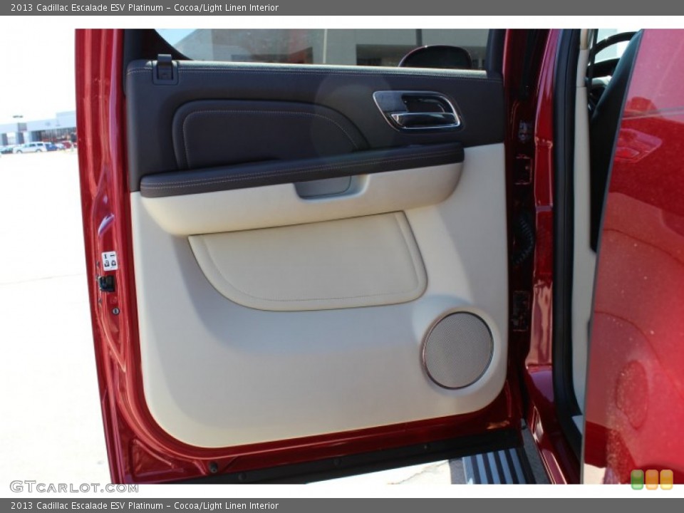 Cocoa/Light Linen Interior Door Panel for the 2013 Cadillac Escalade ESV Platinum #77962682