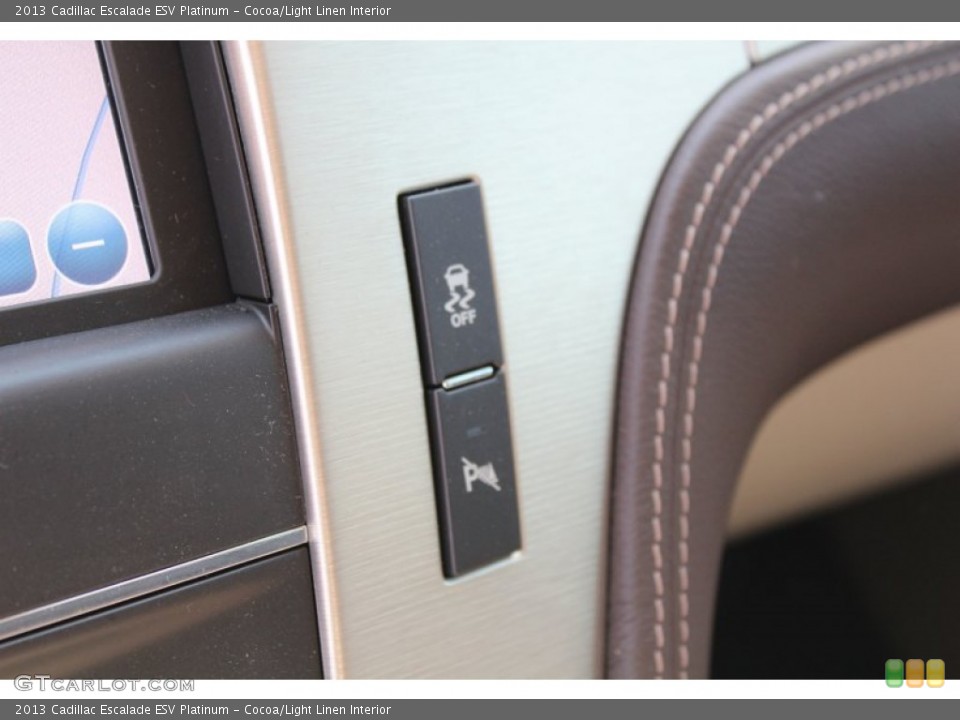 Cocoa/Light Linen Interior Controls for the 2013 Cadillac Escalade ESV Platinum #77962891