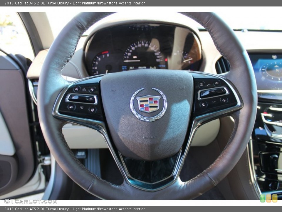 Light Platinum/Brownstone Accents Interior Steering Wheel for the 2013 Cadillac ATS 2.0L Turbo Luxury #77964104
