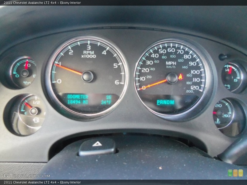 Ebony Interior Gauges for the 2011 Chevrolet Avalanche LTZ 4x4 #77965120
