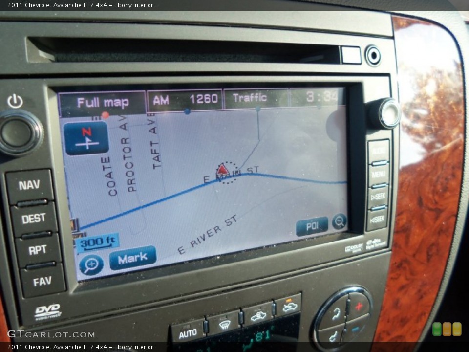 Ebony Interior Navigation for the 2011 Chevrolet Avalanche LTZ 4x4 #77965187
