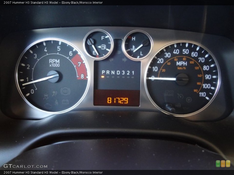 Ebony Black/Morocco Interior Gauges for the 2007 Hummer H3  #77967081