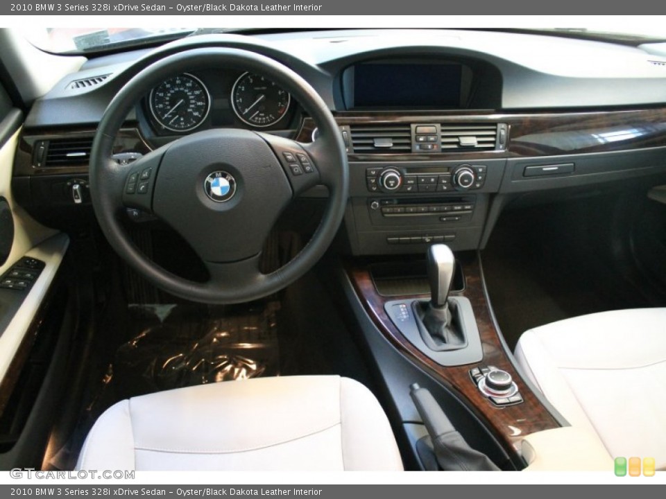 Oyster/Black Dakota Leather Interior Dashboard for the 2010 BMW 3 Series 328i xDrive Sedan #77970584