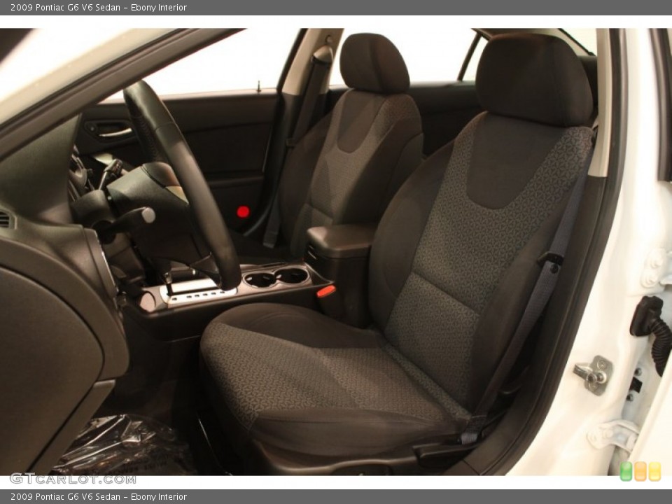 Ebony Interior Front Seat for the 2009 Pontiac G6 V6 Sedan #77973869