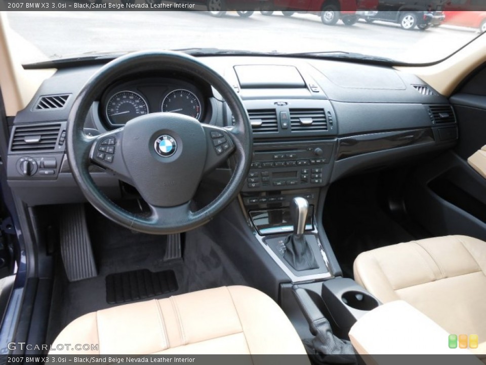 Black/Sand Beige Nevada Leather Interior Prime Interior for the 2007 BMW X3 3.0si #77975651