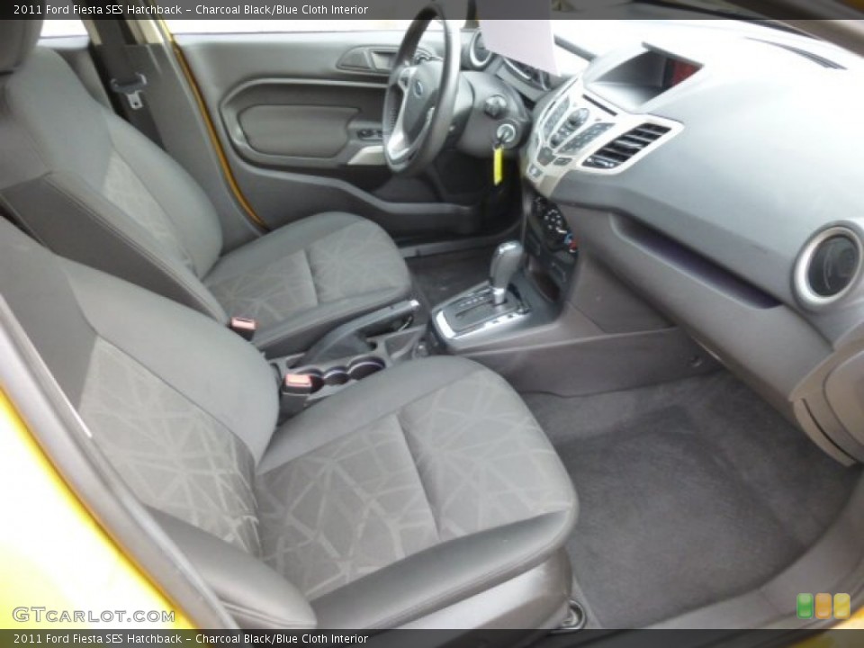 Charcoal Black/Blue Cloth Interior Photo for the 2011 Ford Fiesta SES Hatchback #77977925