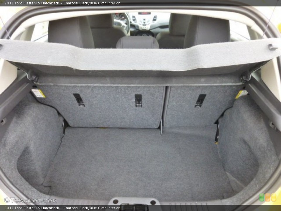 Charcoal Black/Blue Cloth Interior Trunk for the 2011 Ford Fiesta SES Hatchback #77977983