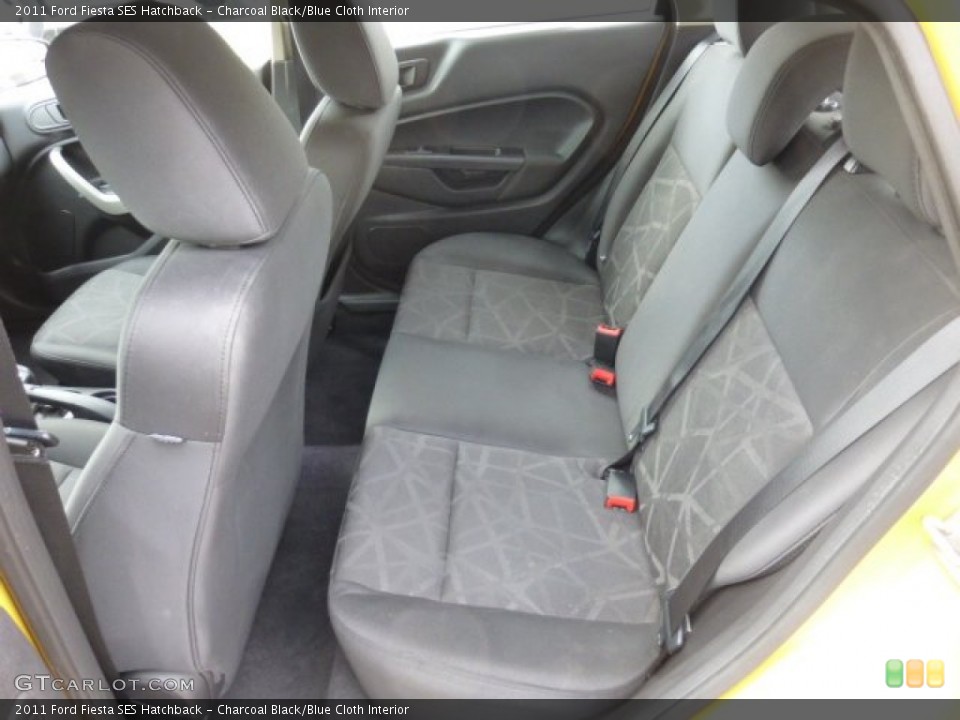 Charcoal Black/Blue Cloth Interior Rear Seat for the 2011 Ford Fiesta SES Hatchback #77978006