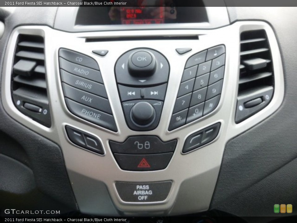 Charcoal Black/Blue Cloth Interior Controls for the 2011 Ford Fiesta SES Hatchback #77978117