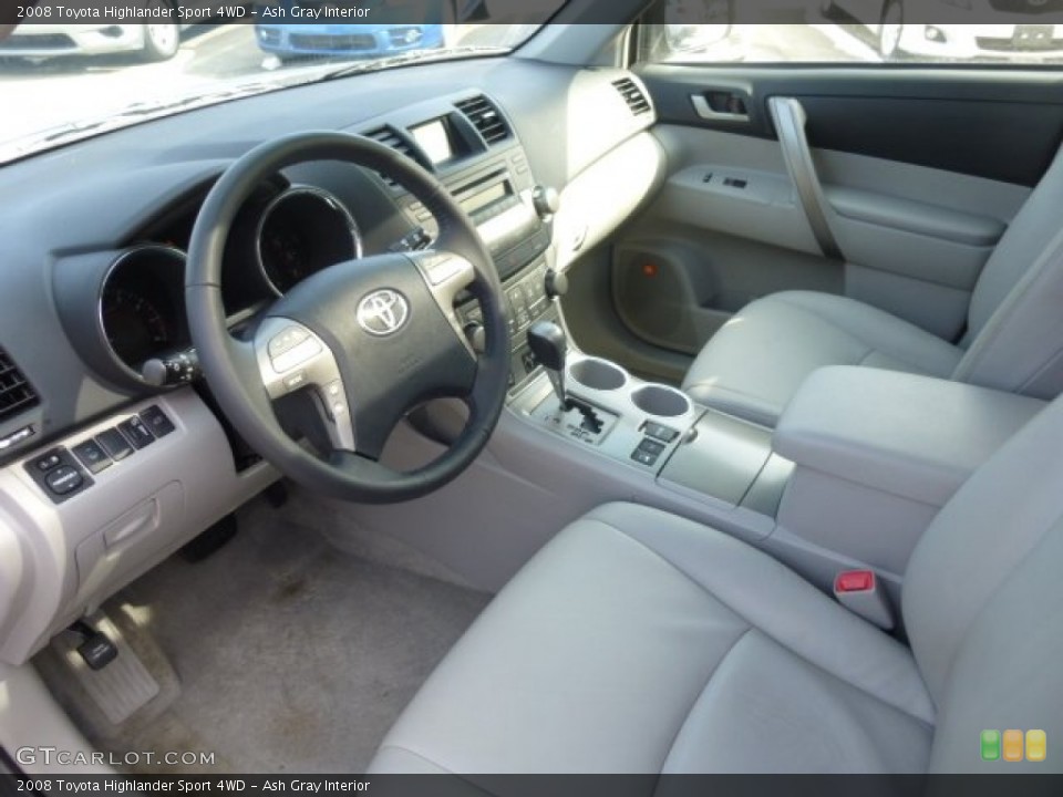 Ash Gray Interior Prime Interior for the 2008 Toyota Highlander Sport 4WD #77978627