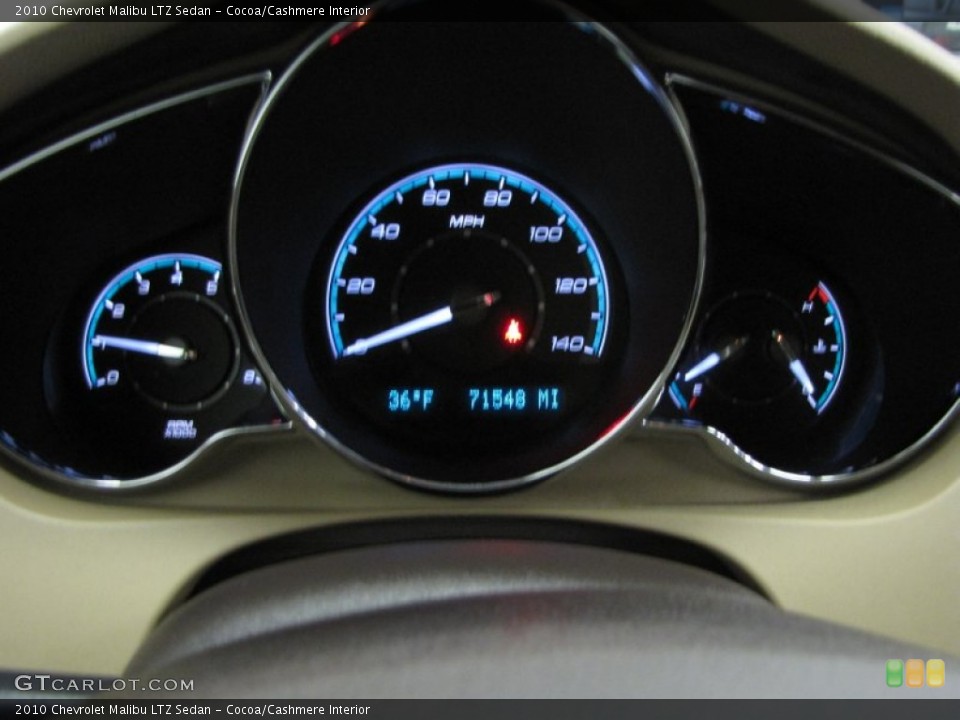 Cocoa/Cashmere Interior Gauges for the 2010 Chevrolet Malibu LTZ Sedan #77981732